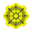 Icon mit Steuerrad in den SOS-Humanity Farben blau und gelb.