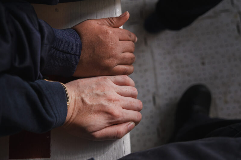 Hands of two people